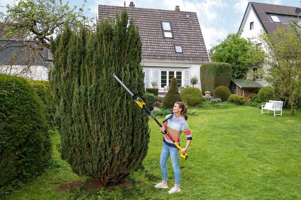 Wynajem Nożyce na wysięgniku Karcher przycinanie żywopłotu cięcie tuji