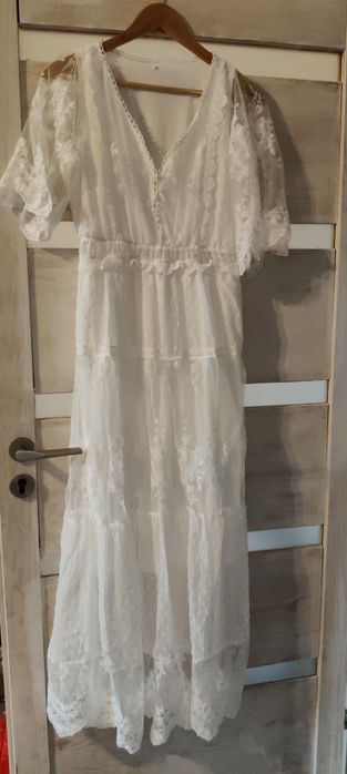Suknia koronkowa boho M