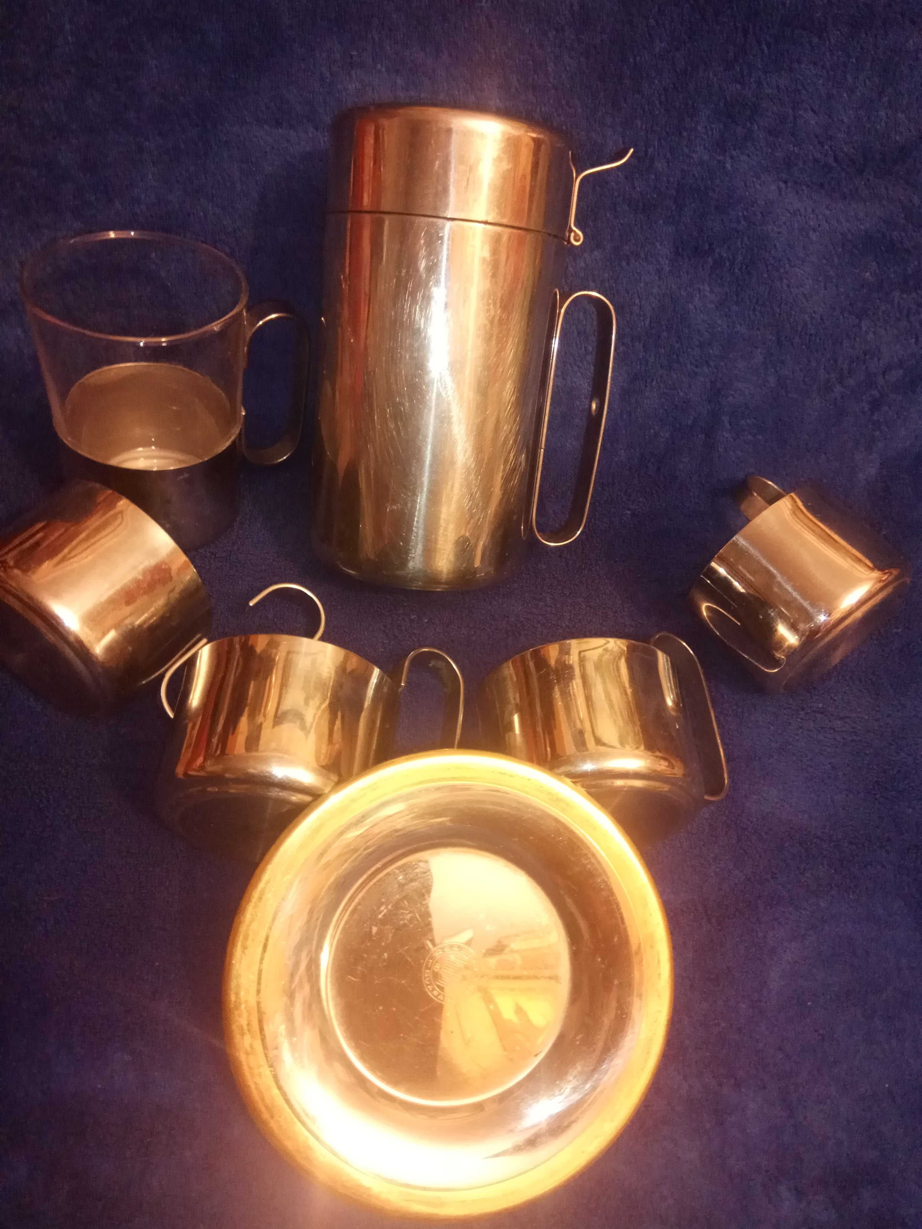 Чайник заварочный, 6 подстаканников, блюдца  Zepter