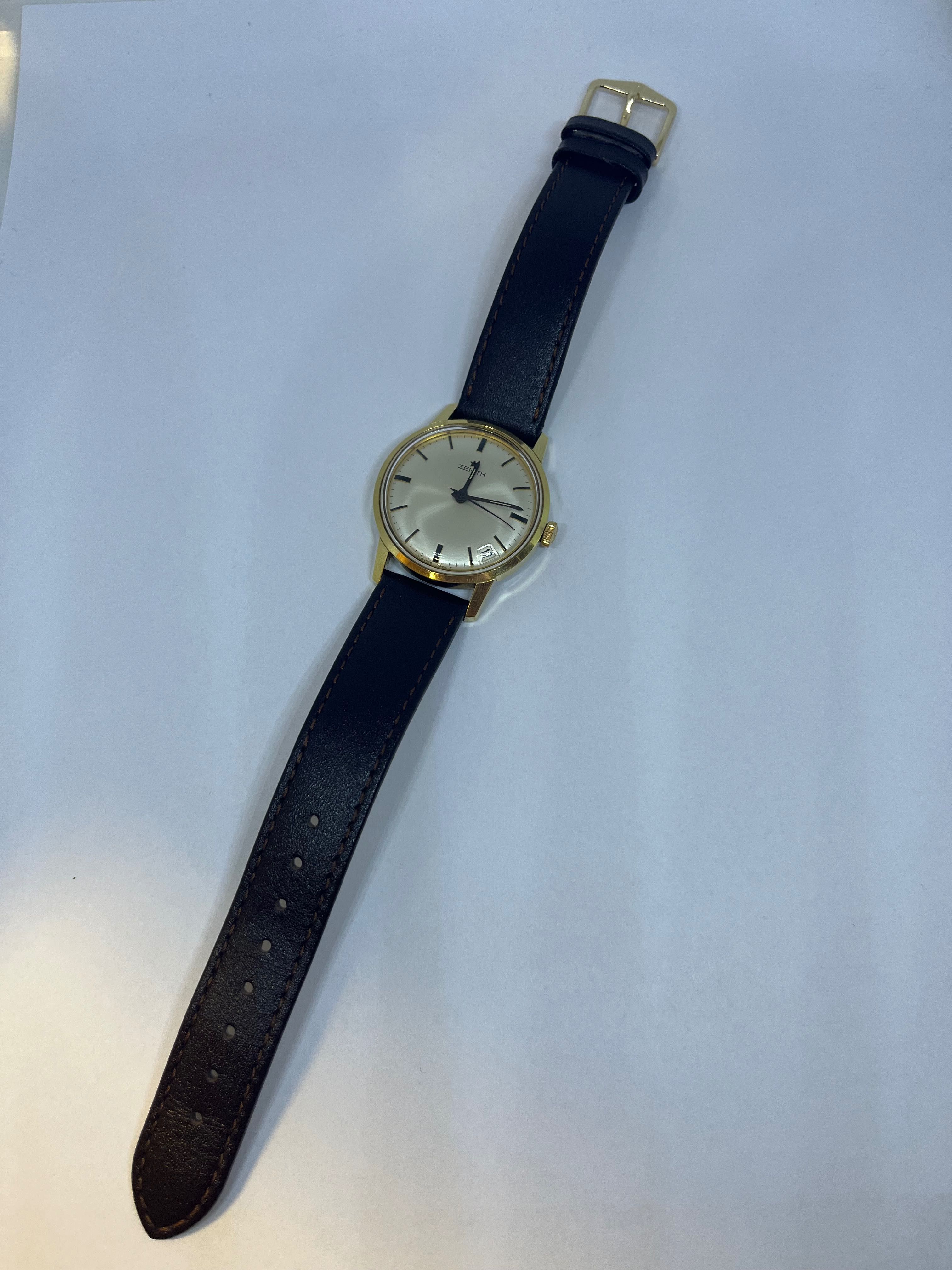 Zegarek mechaniczny ZENITH 19 jewels pozłacany AU20 vintage lata 60te