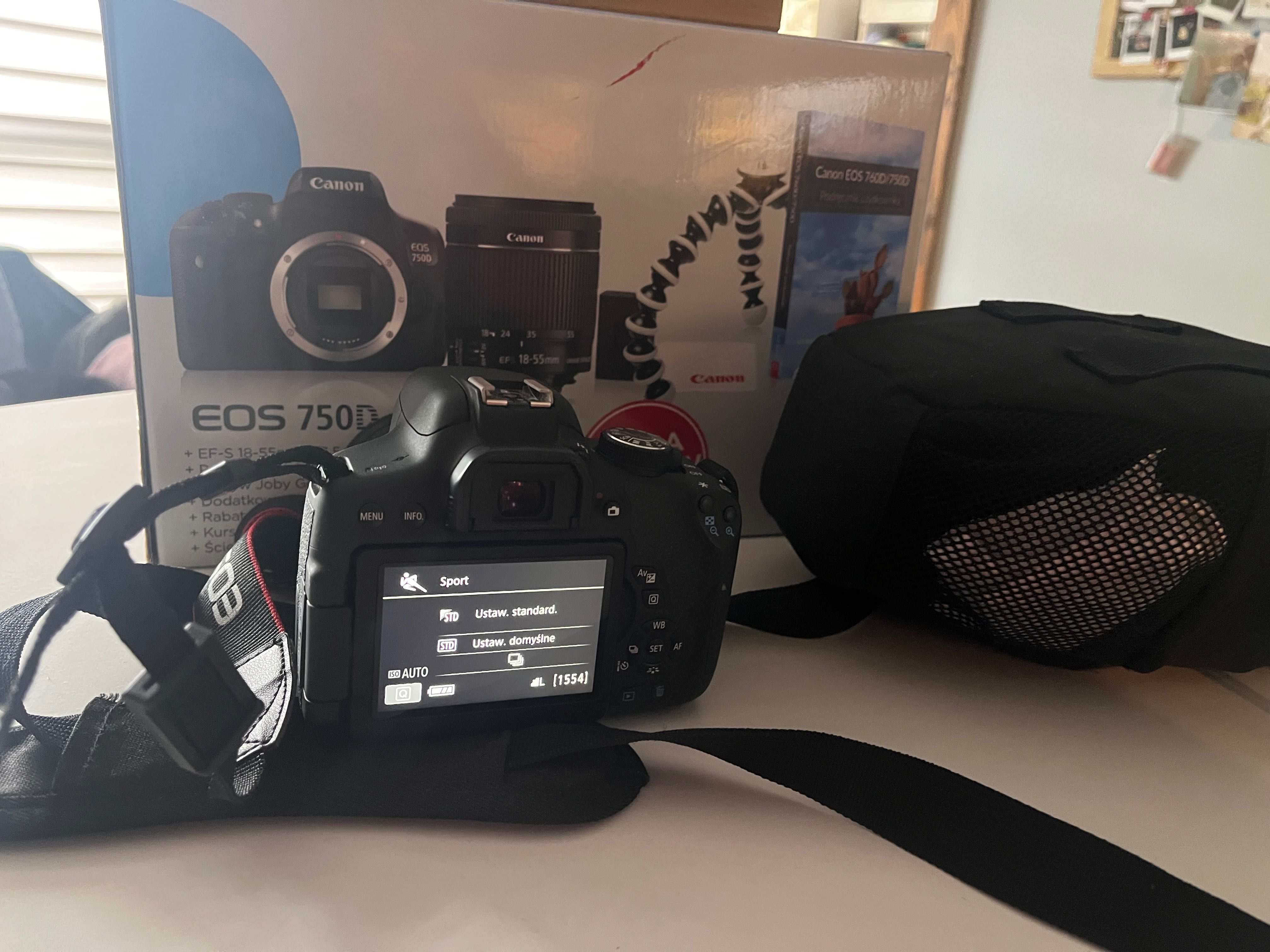 Canon EOS 750D Zestaw jak nowy 2 baterie + akcesoria + namiot do zdjęć