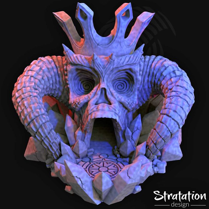 Demon King Skull Dice Tower 3D - Torre de Dados Épica p/ RPG