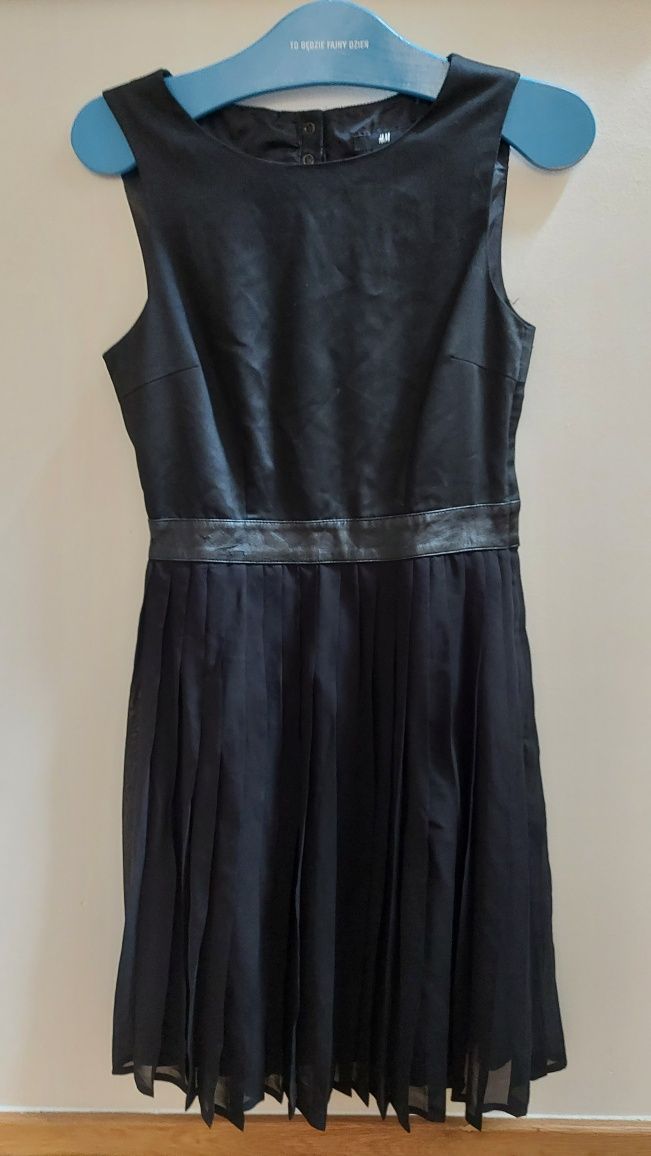 H & M sukienka black /skóra eko r S/36