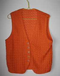 Colete tricotado à maquina, laranja