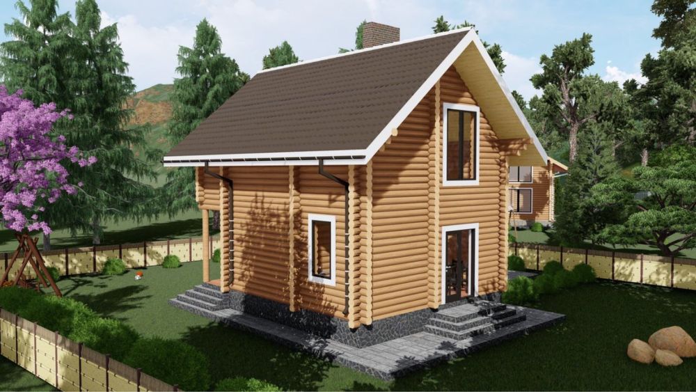 Будинок 90м2 від 28.850 $. Дерево смерека брус. 2 комплектації