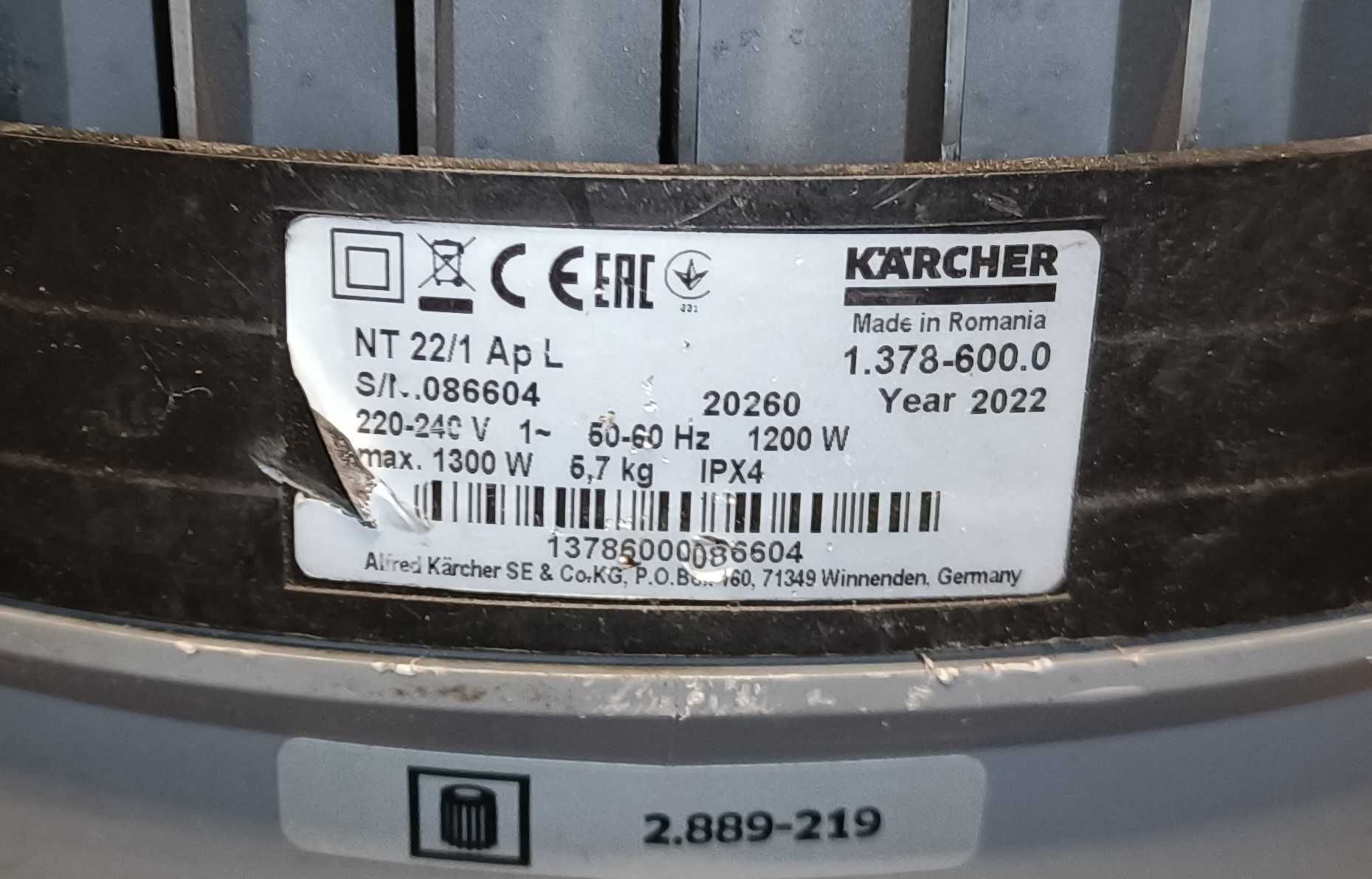 Odkurzacz przemysłowy Karcher   NT 22/1 Ap L