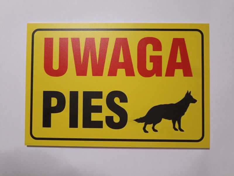 Tabliczka "uwaga pies" PCV