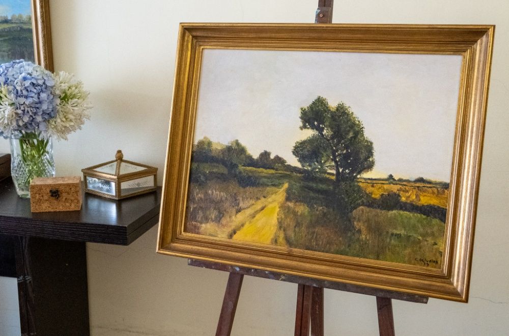 Pintura a óleo "Paisagem rural"
