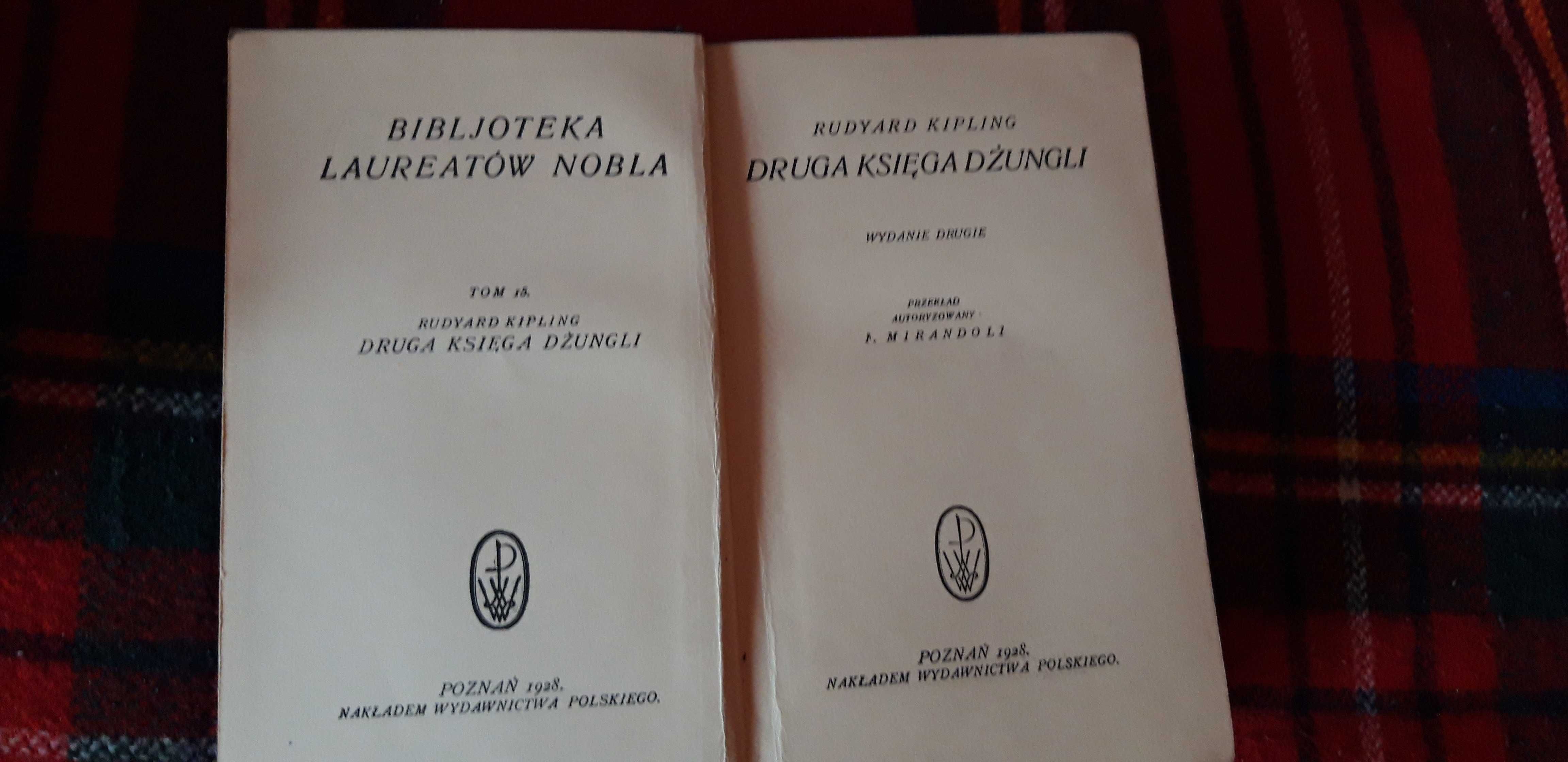 7  tomów BIBLIOTEKI LAUREATÓW NOBLA w oryg. granatowych oprawach, cudo