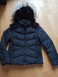 H&M kurtka czarna, pikowana, dziewczęca ciepła zimowa