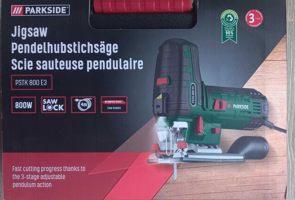 Wyrzynarka Parside 800W/230V, PSTK 800 z walizką i brzeszczotami. NOWA