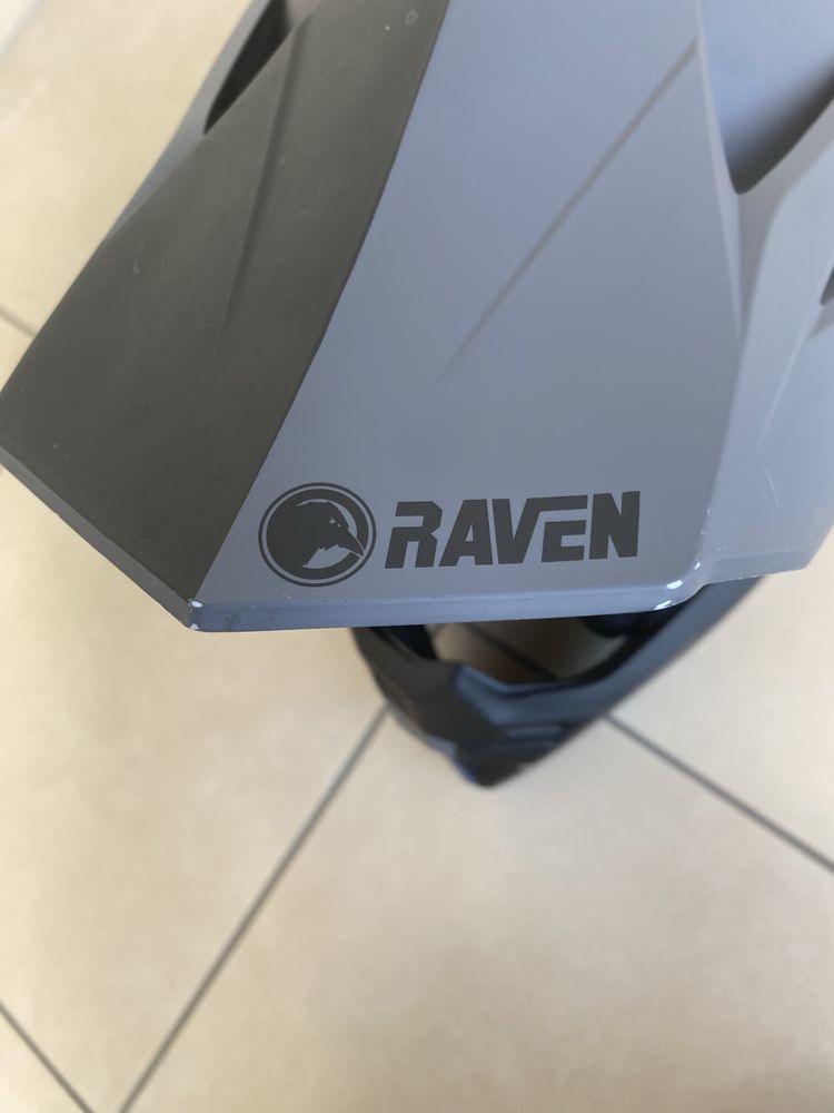 Kask crossowy, rowerowy Raven Airborne Split Czarno-Szary full face