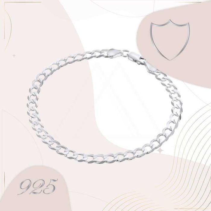 Bransoletka Srebrna 925 Męska Pancerka 5mm. POLECAM.