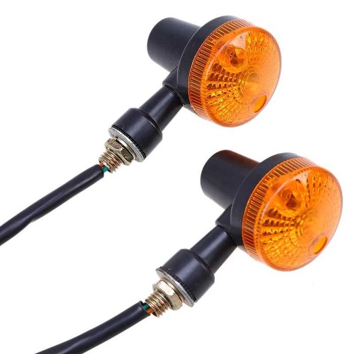 Piscas Redondos com Lâmpada de Filamento - Luz Âmbar Universal 12V