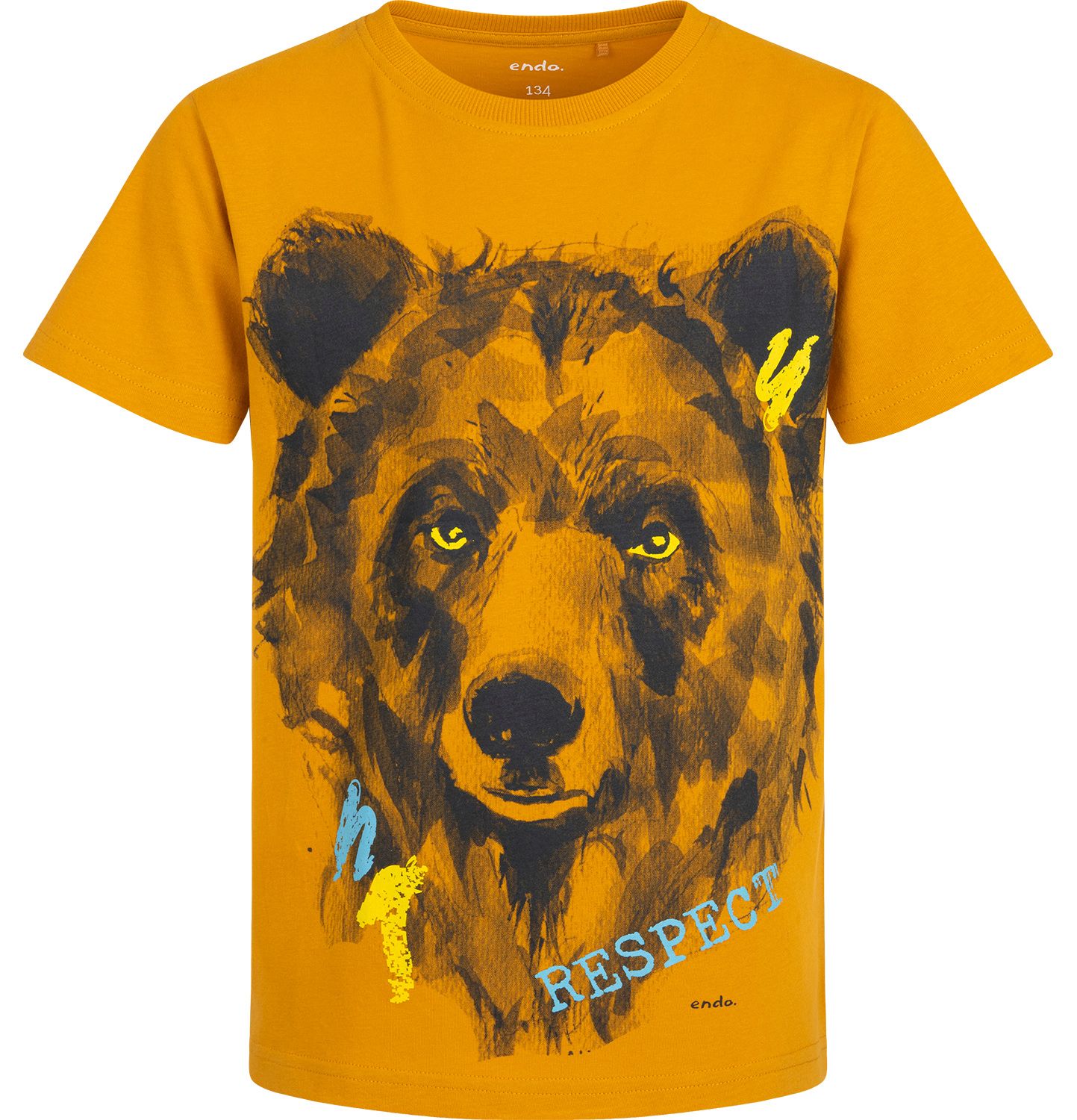 T-shirt Koszulka chłopięca 164 Bawełna pomarańcz Niedźwiedź Endo