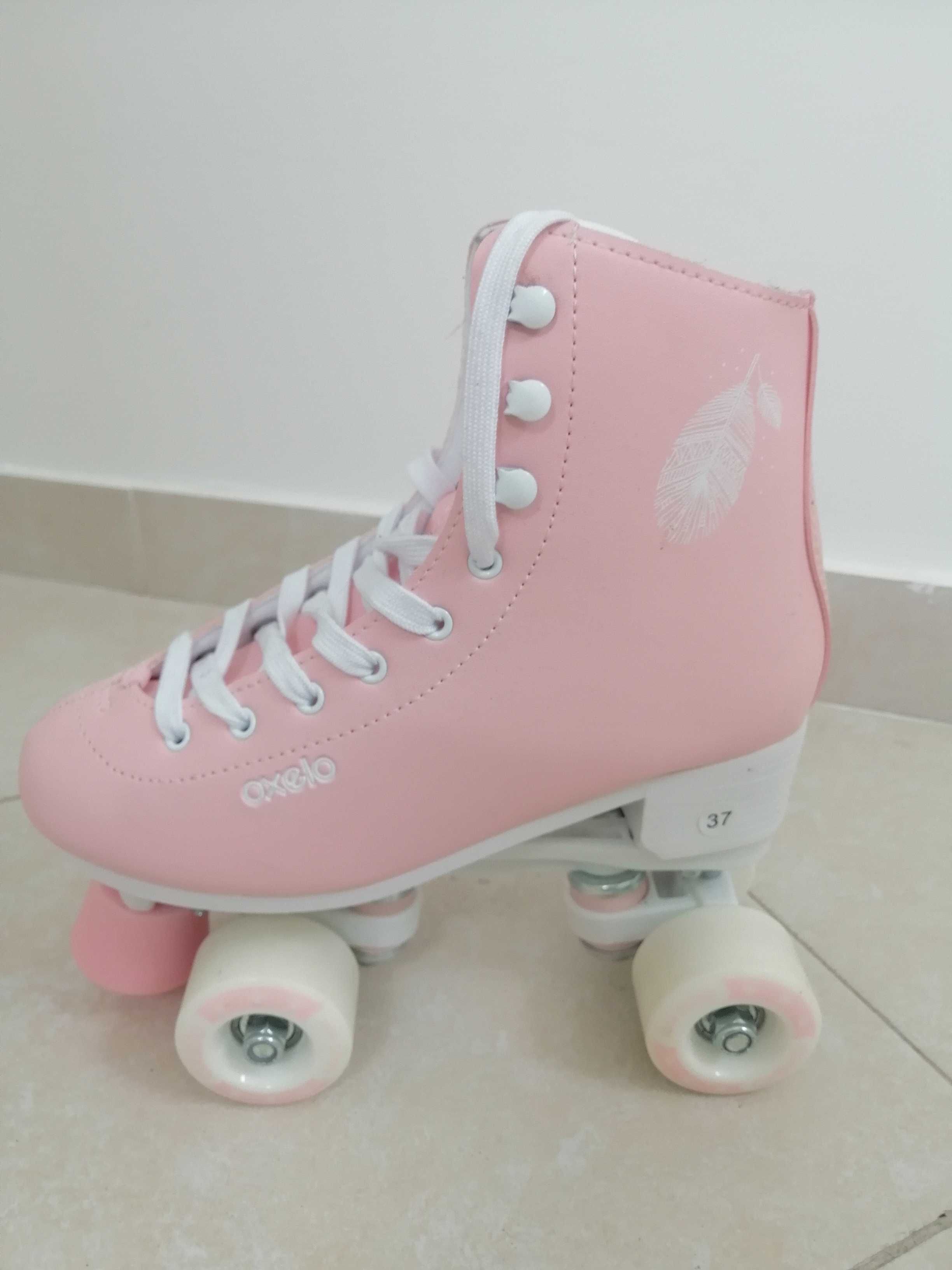 Patins dePatins de Patinagem Artística Rosa, Nº37, Oxelo, Decathlon