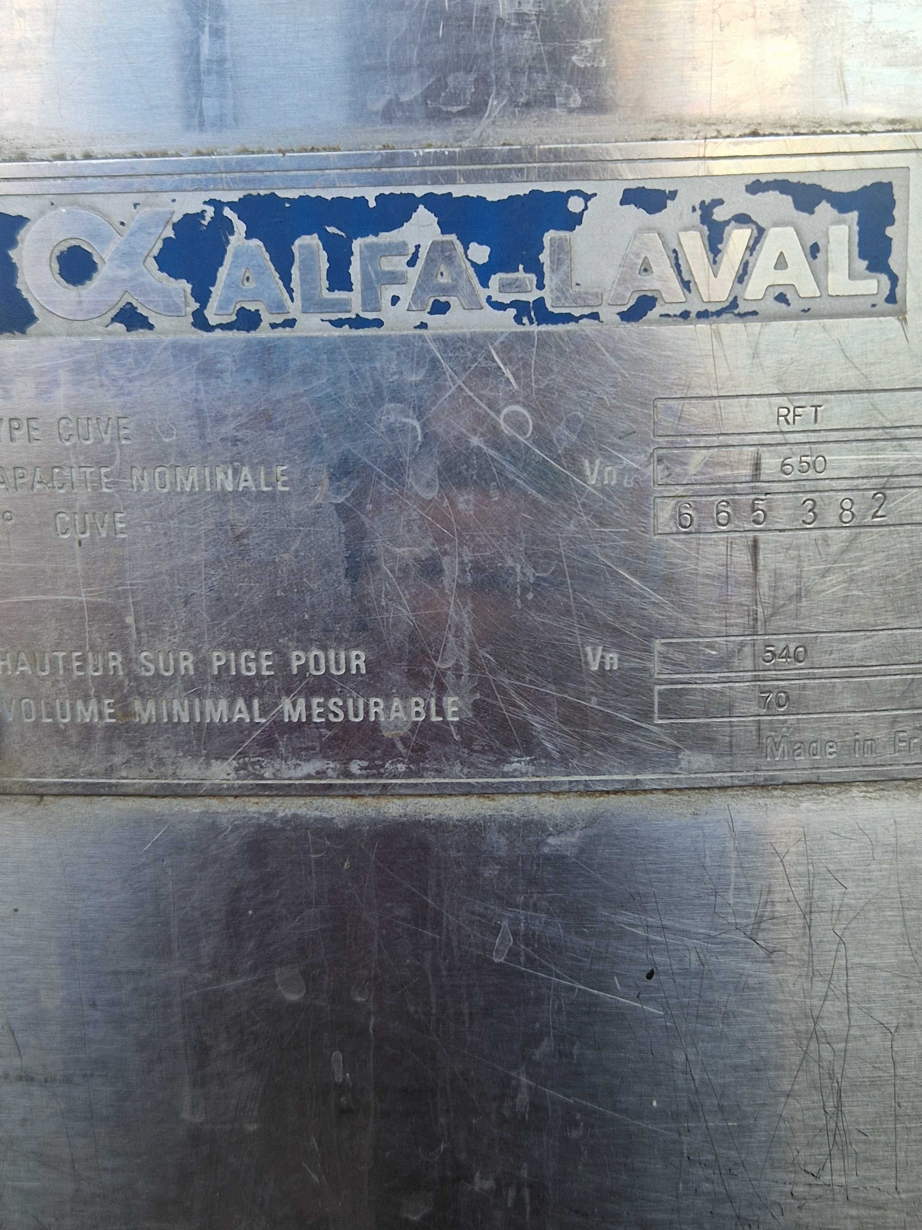Zbiornik  Alfa Laval 650l