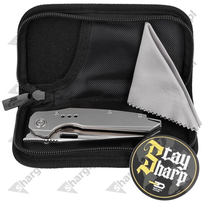 Nóż składany Bestech Nyxie Grey Titanium, Stonewashed/Satin CPM S35VN