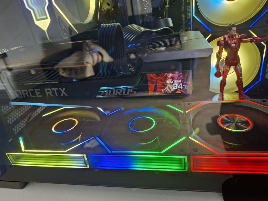 RTX3070 8gb Aorus Master TRIO VISOR LCD PERSONALIZÁVEL