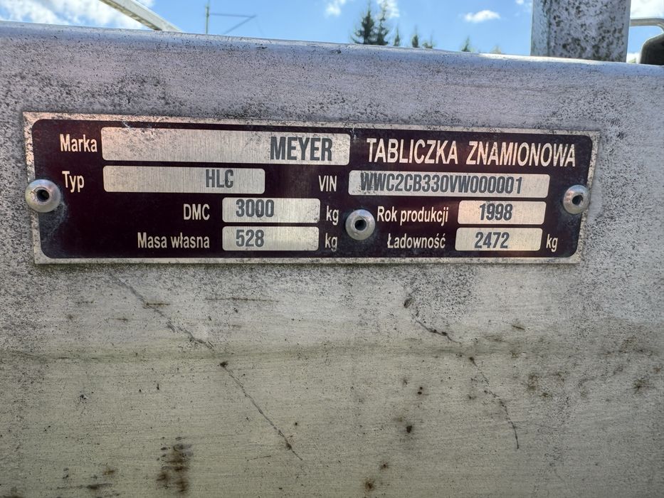 Przyczepka ciężarowa 3t DMC