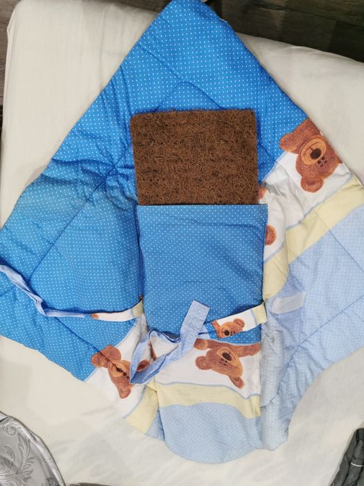 Rożek becik usztywniany kokosem - bawełna