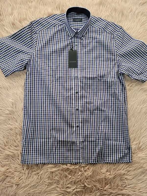 dla wysokiego ETERNA 40 szer58cmdł78cm koszula w kratkę L/XL old money