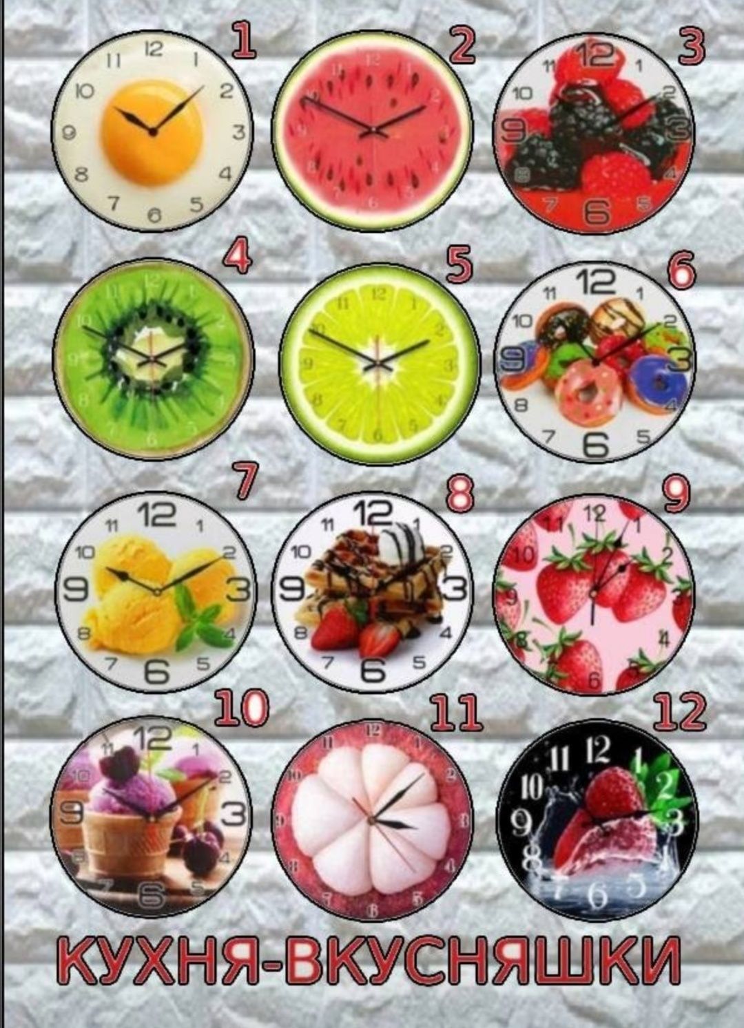Набор Настенные часы фрукты