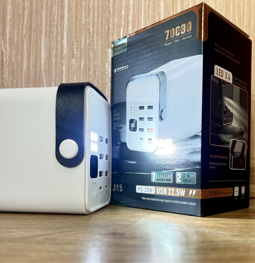 Мощный Power bank 70000 mah. Быстрая зарядка 22.5W. Оригинал 100%