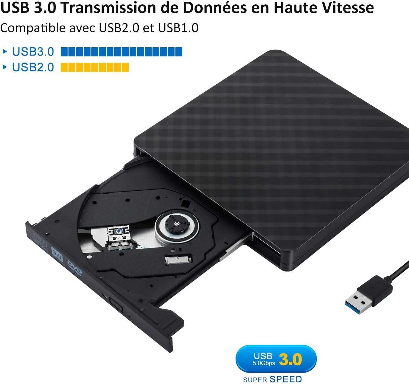 Napęd DVD Ultra thin external combo z DVD zewnętrzna CB31005 czarny