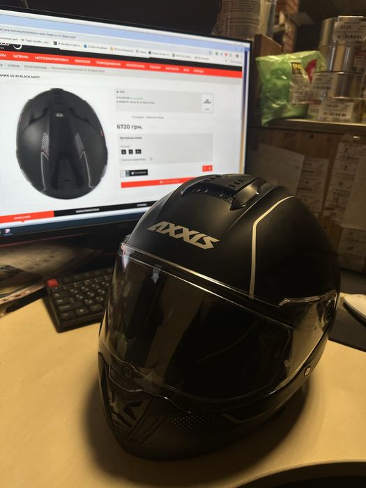 Мотошолом Axxis Hawk SV A1 Black Matt