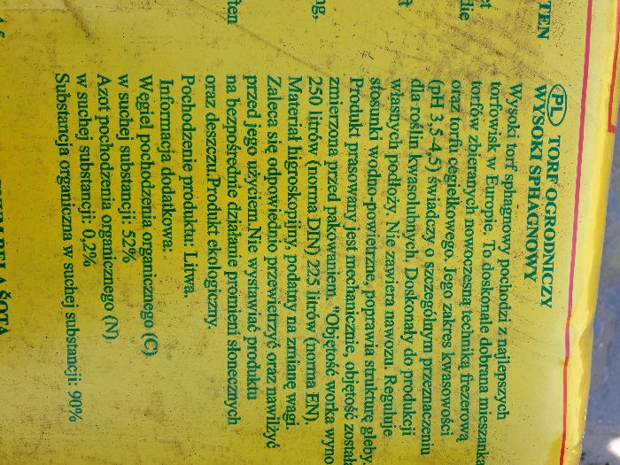 250L Torf Kwaśny Litewski borowka Ziemia azalia iglak hortensja wrzos