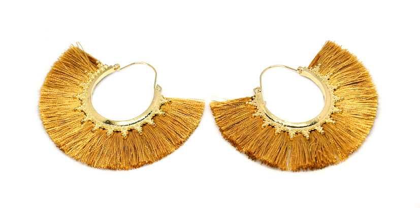 Kolczyki frędzle chwosty frills złoto i złoto