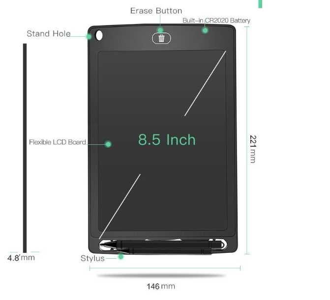 Планшет LCD для рисования 8,5" + стилус