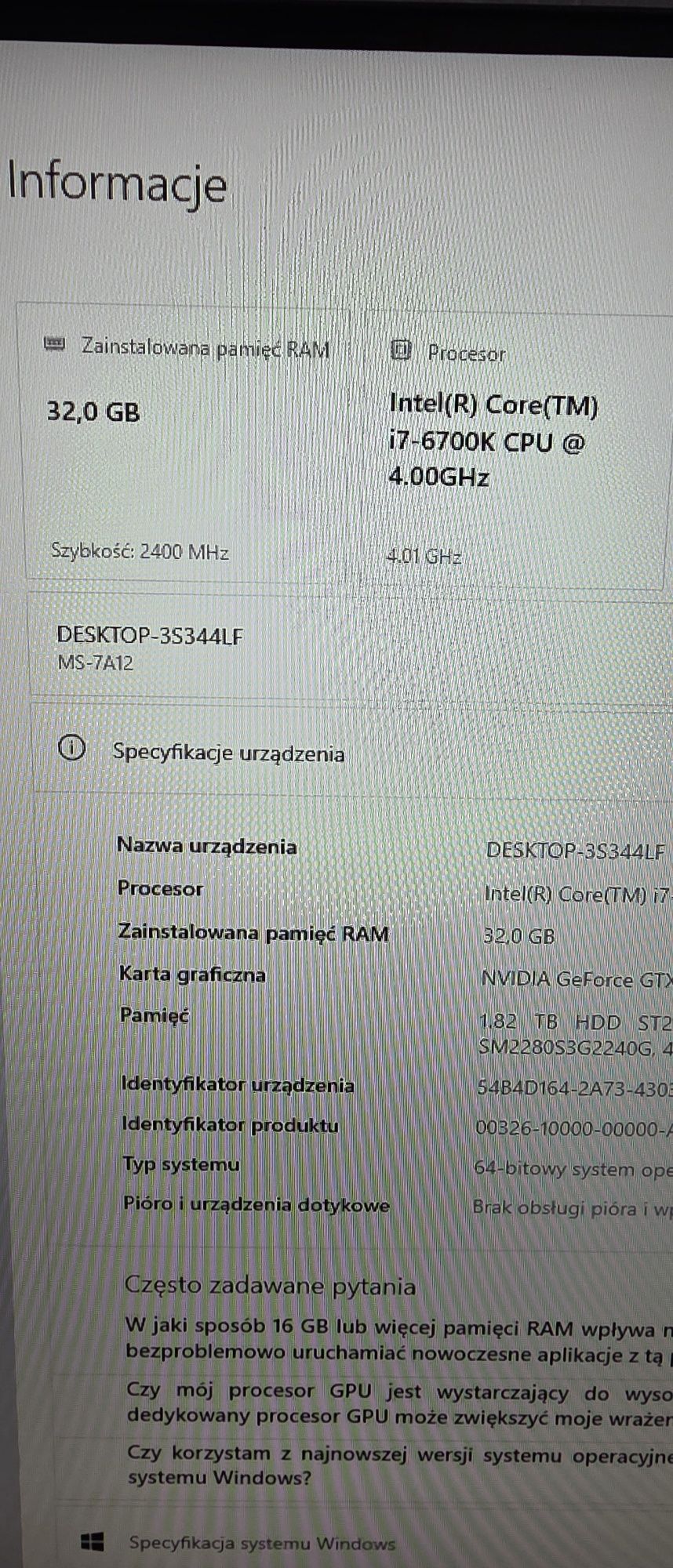 Sprzedam komputer stacjonarny