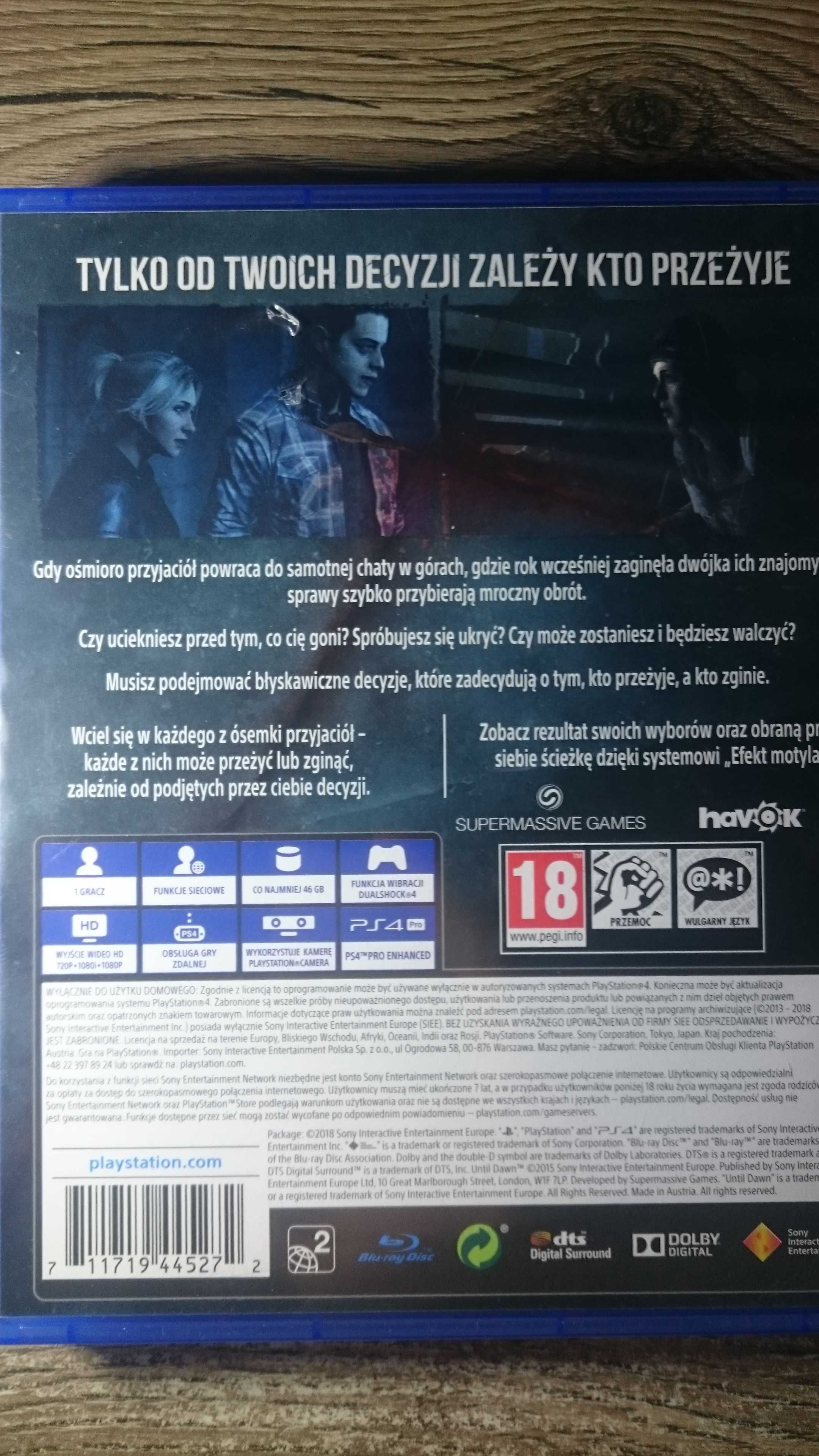 Gra Until Dawn PS4 polska wersja gta playstation 4 Resident last of us