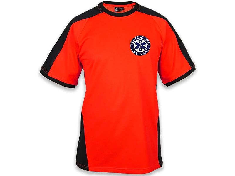 Koszulka FLUO męska RATOWNICTWO MEDYCZNE niebieskie logo (4XL)