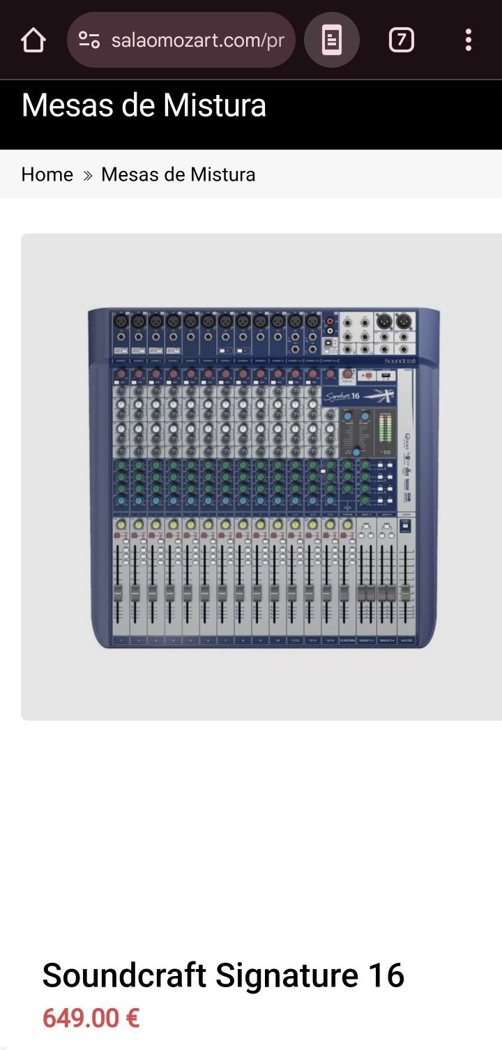 Mesa de mistura analógica Soundcraft Signature 16