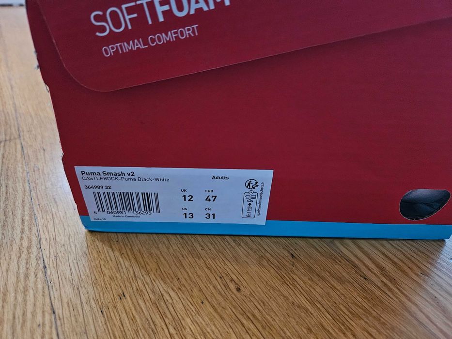 Buty sneakersy Puma Smash V2 castlerock-grey 47 wkładka 29.6cm NOWE