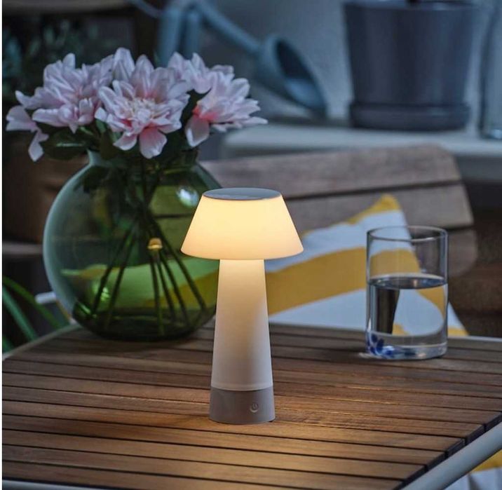 SOLVINDEN  ikea Lampa stołowa, na baterie/biały, 20 cm