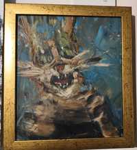Абстракция № 8. 230 на 200 мм.Cat психопат, Oil on canvas