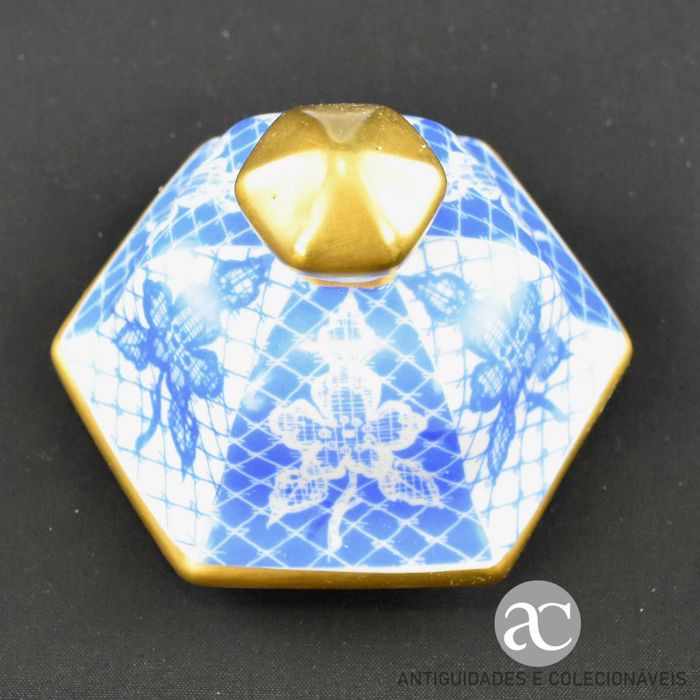 Pote sextavado com tampa porcelana Artibus