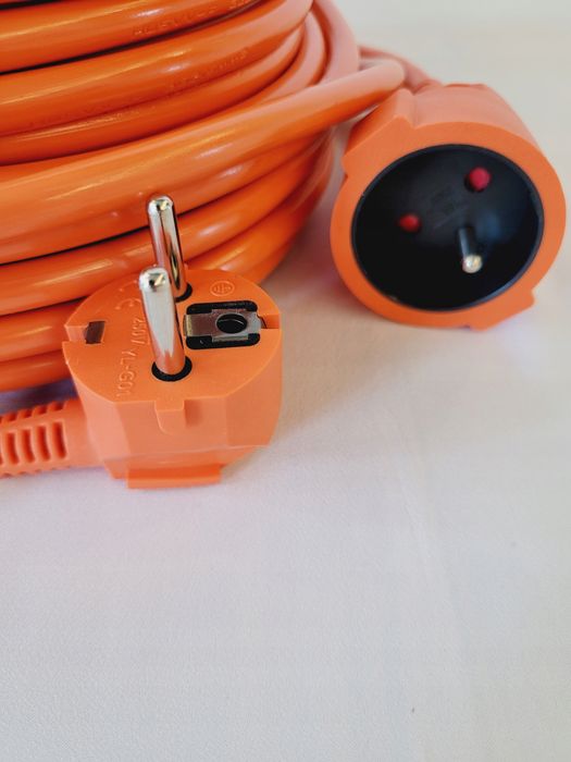 Przedłużacz budowlany ogrodowy 50 m pomarańczowy 3x2,5mm, gruby solidn