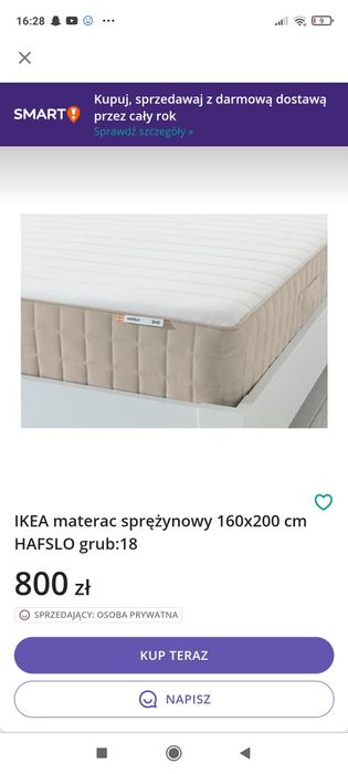 Materac 160/200 ikea