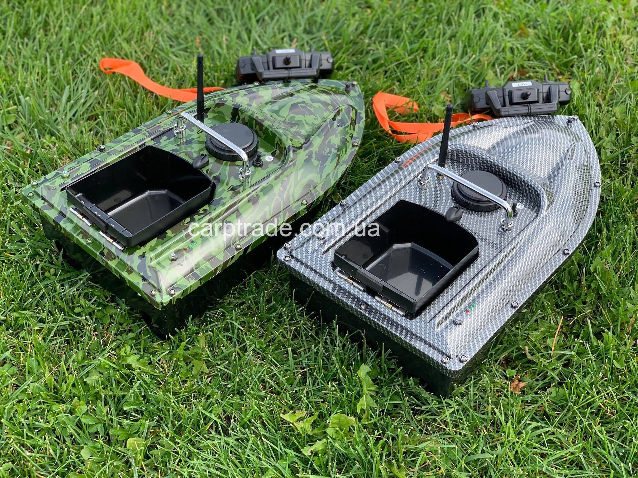 Карповый кораблик New Flytec Carbon/Camo GPS на 16 точек, АВТОПИЛОТ