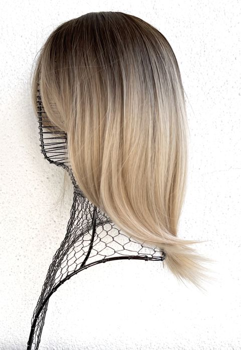 Premium Ultra włosy doczepiane, peruka, naturalny blond z odrostem 65.