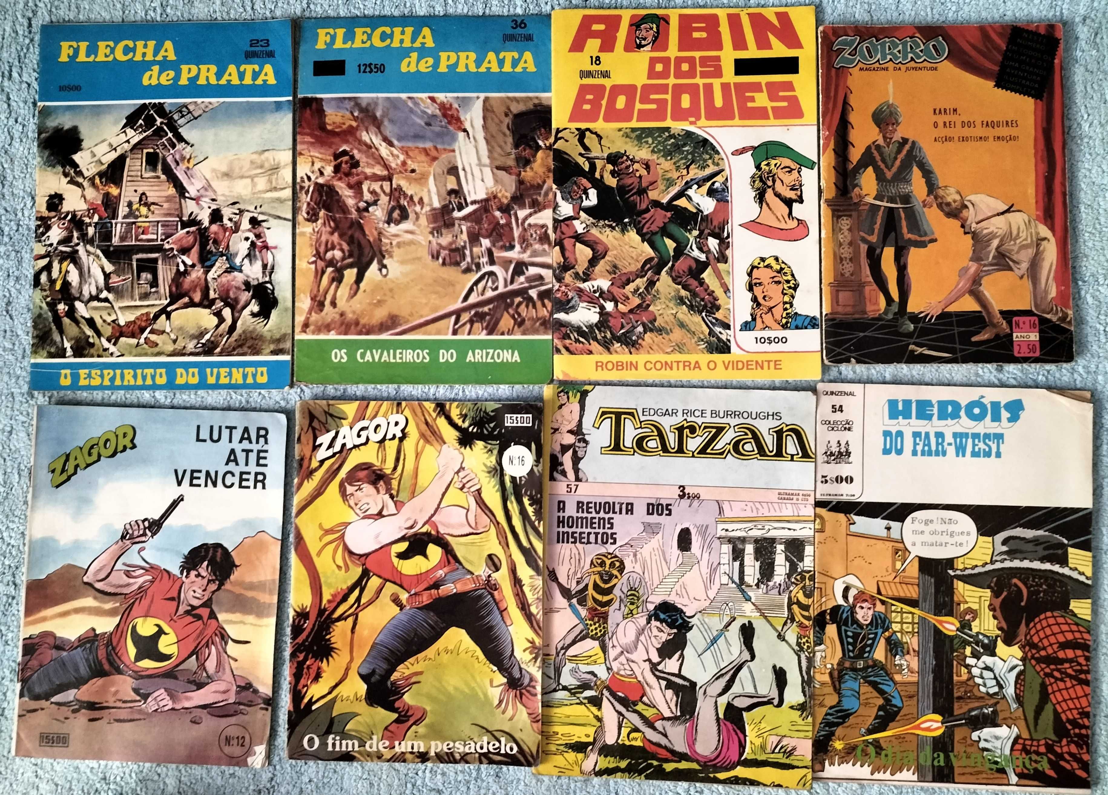 Lote vintage de revistas BD (Mundo Aventuras, Tintin, Zagor, etc)