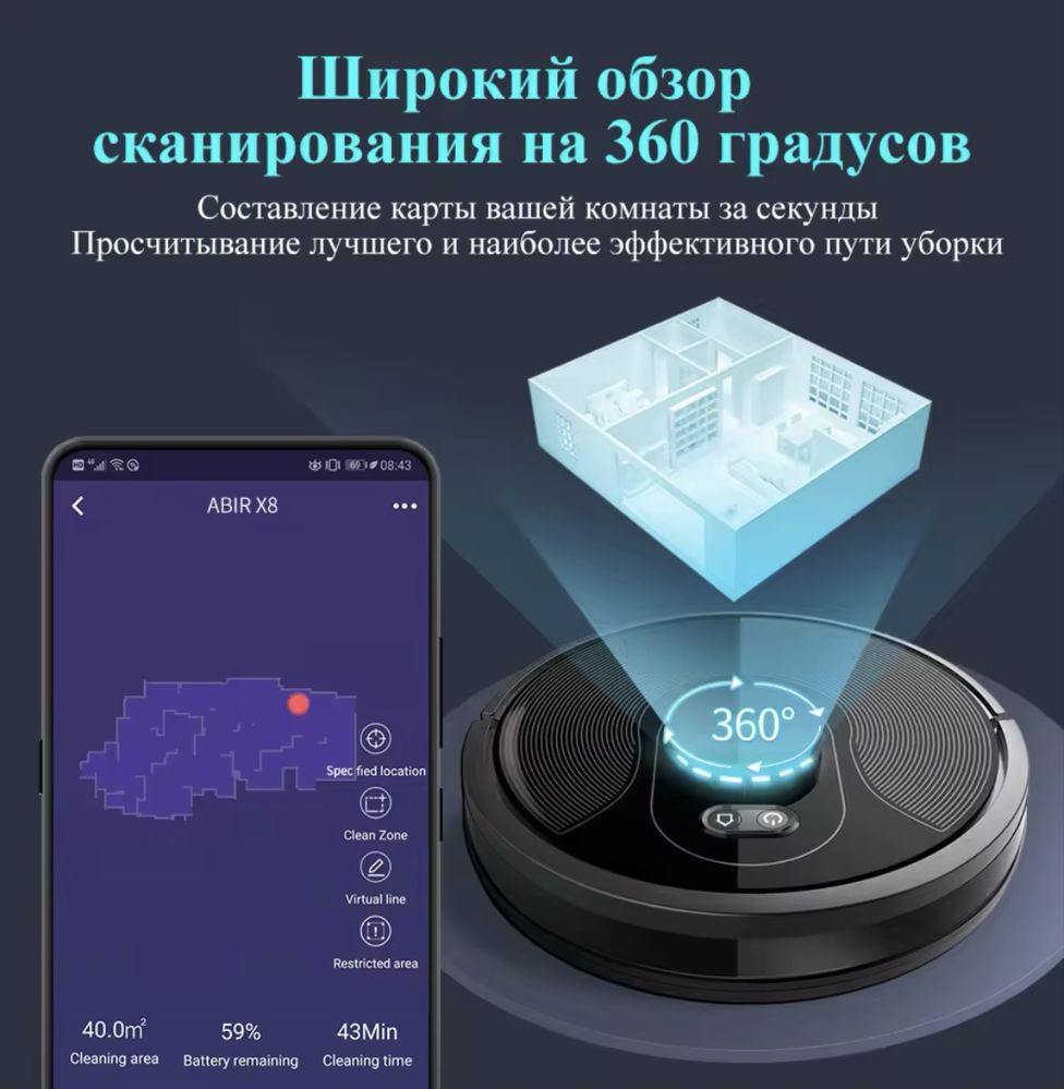 Робот пылесос Abir x8