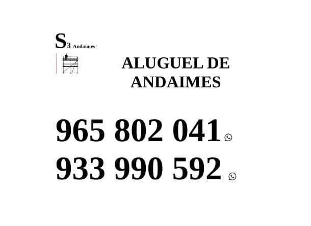 Aluguer de andaime com ou sem montagem.