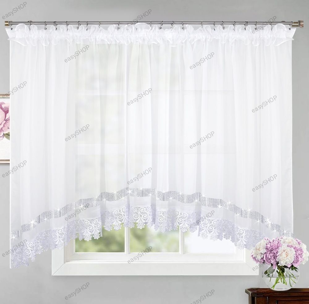 Firana 165x500 z gipiurą i taśmą cyrkoniową