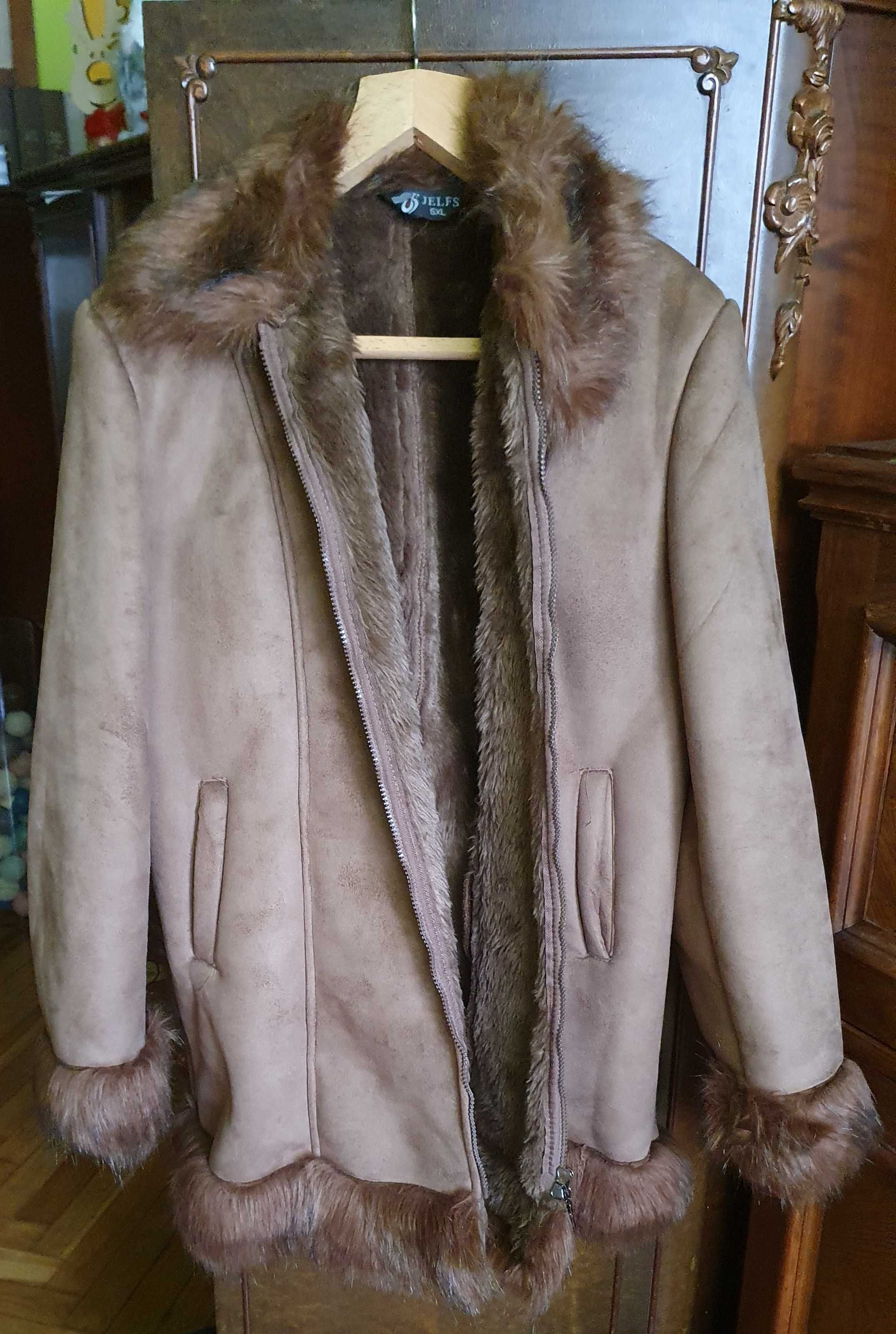 Kożuszek damski brązowy XXL-5XL